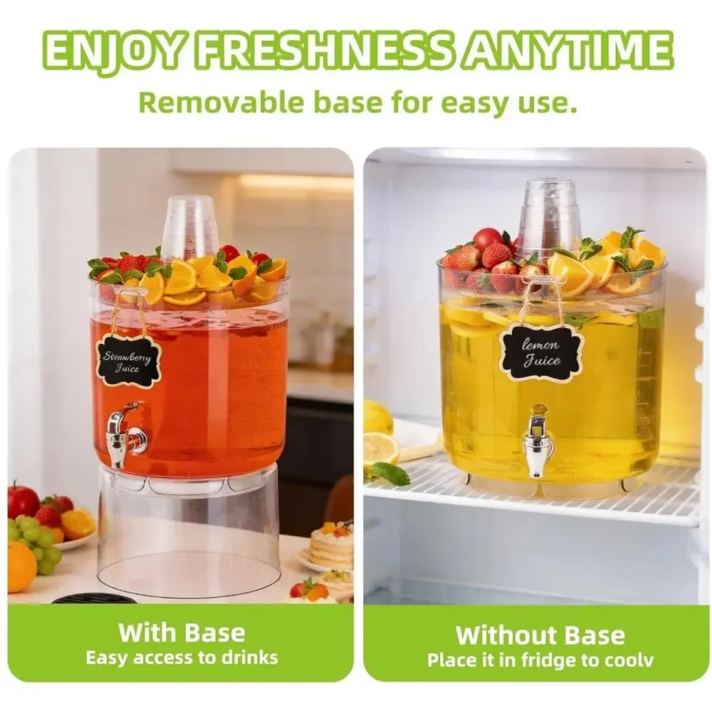 MiraFure 2-Pack 2-Gallon Drink Dispensers with Stands & Spigots NEW